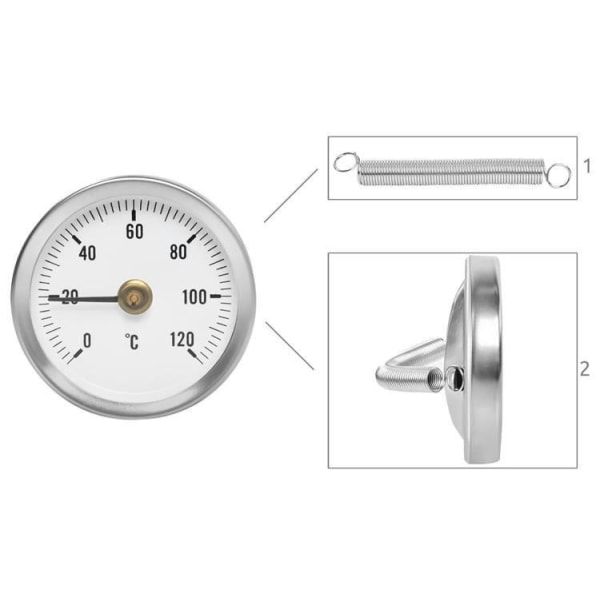 ATMENTMERMometer 0-120 ° C - termometer Sølv