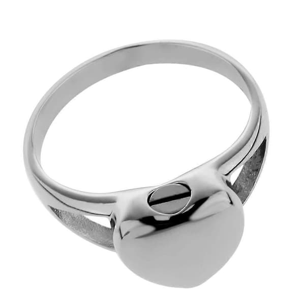 Titanium Stål, Hjerte Minnering Urne Aske Ring-Charm Kremasjon US 10