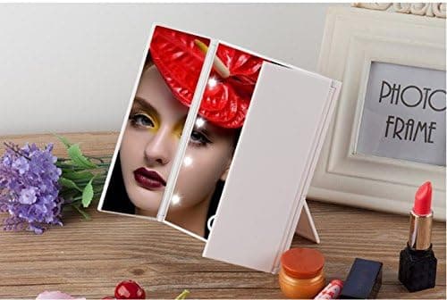 Trefoldigt makeup-spejl - Sort