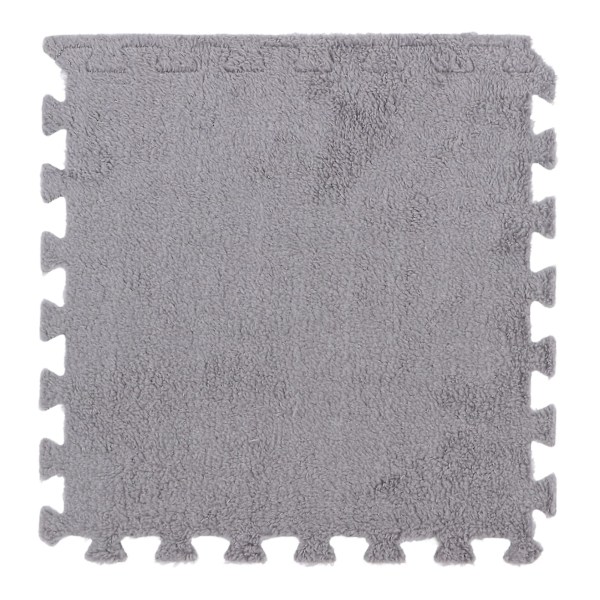 10 st Plysch Skumgolvmatta Mjuk Tjock Delad Fog Interlåsande Plysch Skummatta För Rumsgolv Grey