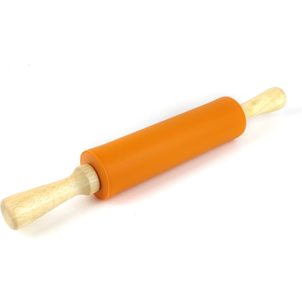 Silikone rullestift non-stick overflade træhåndtag (15 tommer)
