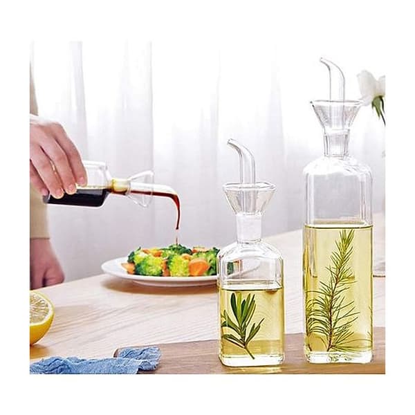 Oliedispenser i glas med hældetud til madlavning og grill, 250 ml