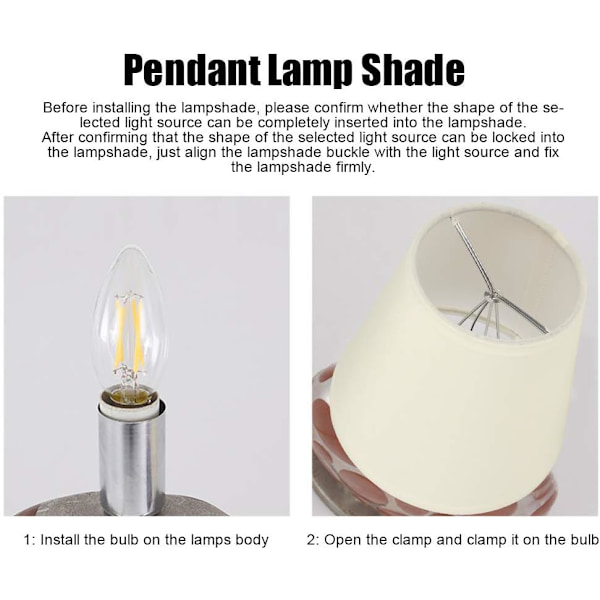 Vegglampe Skjermer Klips På, Sett med 6 Lamper for Lysestake Krystall Lysekrone, Liten Klips På Tilspisset Lysekrone Lamper Skjerm Klokke 5,5x5,1x3,5 tommer