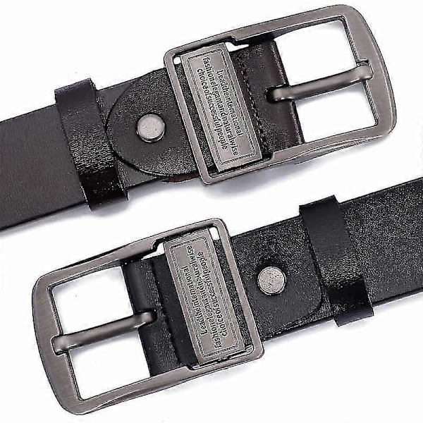 Plus Størrelse 130 140 150 160 170cm Ko Læder Luksus Rem Herrebælter Til Mænd Klassisk Spænde Læderbælte Herrebælter 125cm black