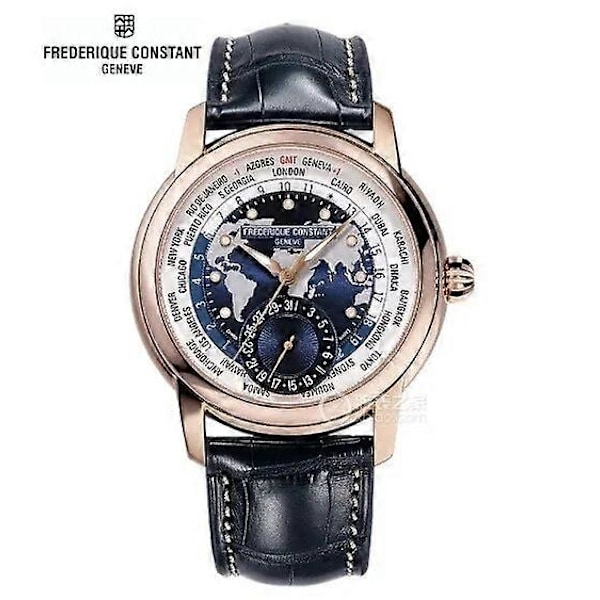 FREDERIQUE CONSTANT Enkel Kvarts Hånd Mote Casual Konstant Bord Automatisk Dato Herre Armbåndsur Premium Lærklokke Silver