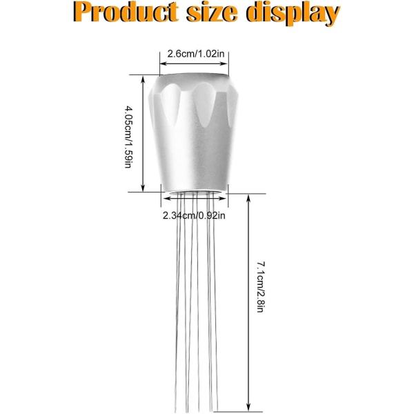 Espresso Kaffe Nålestirrer Med Stativ, 304 Rustfritt Stål Kaffe Wdt Verktøy, Kaffe Røretamper For Espresso Rørefordeling