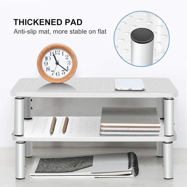 Computerskærm Riser Stand, Hvid, Metal til Laptop, Printer Hvid