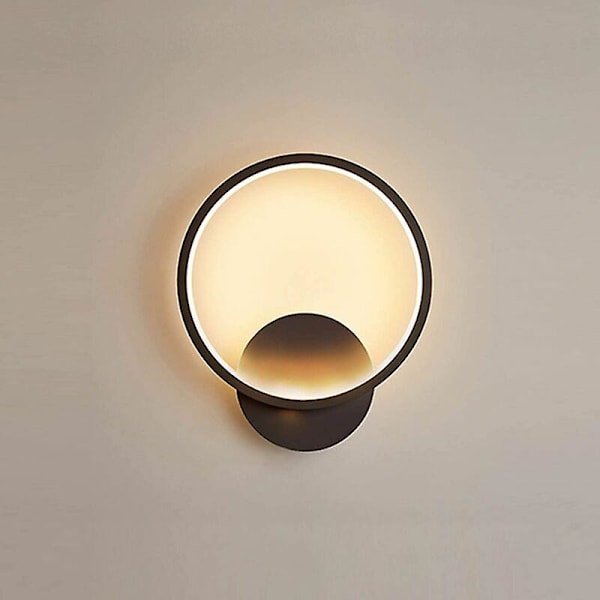 220v Inomhus Vägglampa Led 13w Rund Vägglampa Svart Varm Vit