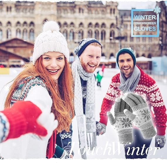 Vinter Touch Screen Sne Blomst Hold Varme Handsker