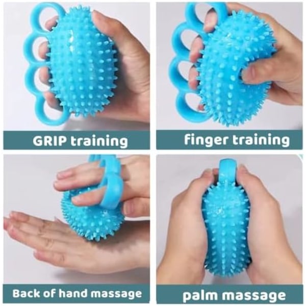 Fingertränare Fingertränare Grip Ball Squeeze Balls Stress Balls Styrka Handövningsboll för äldre människor Vuxna och barn(Blå)