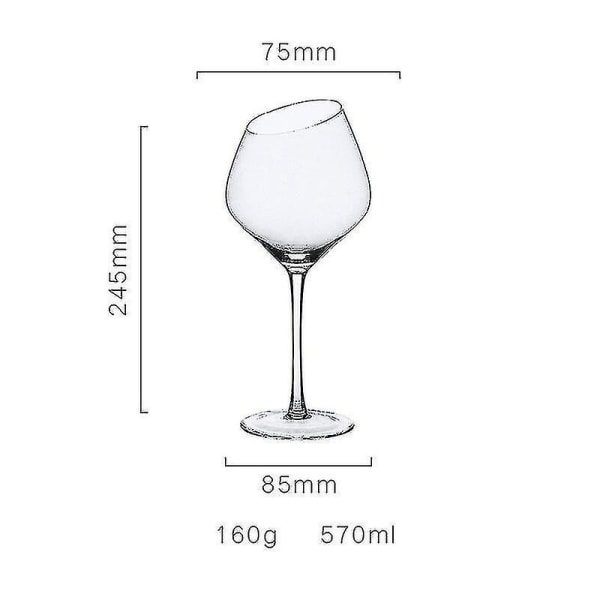 Creative Nordic Red Wine Champagne Glass Lyijytön lasi 570ml - Grey