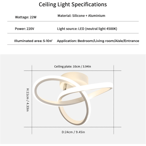 LED-taklampor, Kreativ Blomsterdesign Taklampa, Naturvit 4500K Modern LED-takbelysningsarmatur för Hall Balkong Sovrum