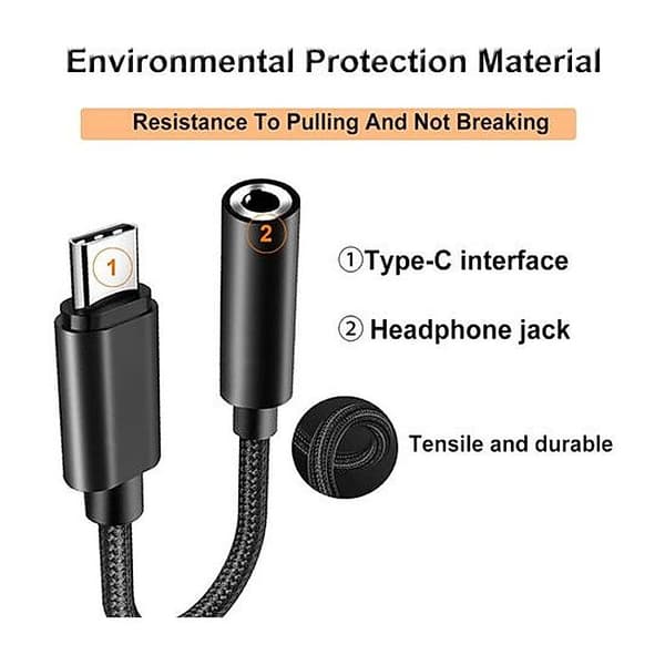 USB-C til 3,5 mm jack-adapter, USB Type-C til lydjack-adapter, USB Type-C lydjack-adapter