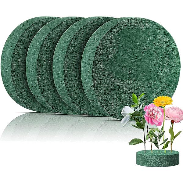 4 st Rund Blomsterfoam, Torkad Blomsterfoam Block för Konstgjorda Blommor, Torkad Blomsterfoam Tegel, Grön Blomsterfoam Svamp, Färsk Blomsterarrangemang