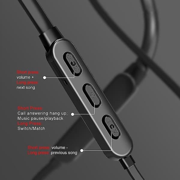 Magnetisk ledningsstyret halsmonteret Bluetooth-øretelefon
