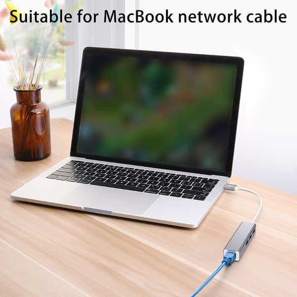 Black Friday Boxing Day USB til 1000 Mbps RJ-45 Docking Hub med 3 USB3.0-porte C-interface