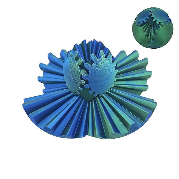 2024 Innovativ 3D-printet Gear Ball Roterende Legetøj - Dekorativ Bordmodel Ornamenter B