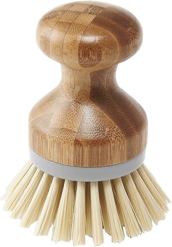 Diskborste med Naturlig Bambu, Natur & Grå, Grå/Trä 2st