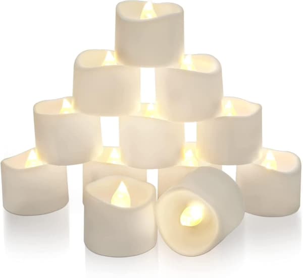 24 stk. LED telys med timer, batteridrevne telys til bordet