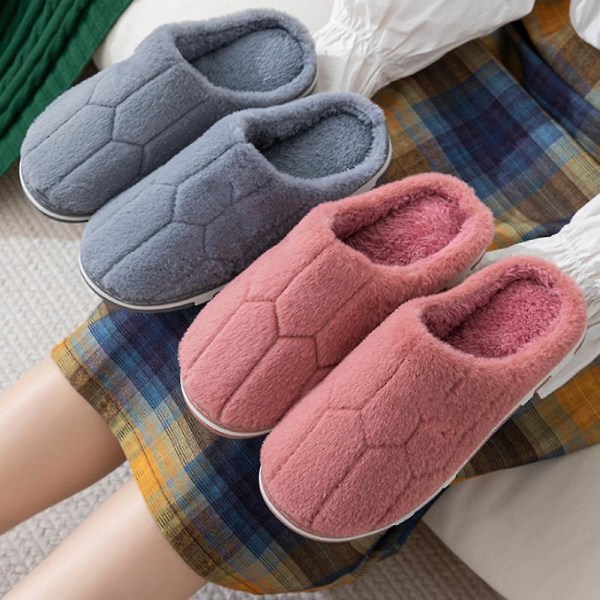 Slip On Fuzzy House Slippers Memory Foam Slippers Scuff Outdoor Indoor Warm Plush Bedroom Shoes With Faux Fur Lining, Lilac Rabbit Hair Purple