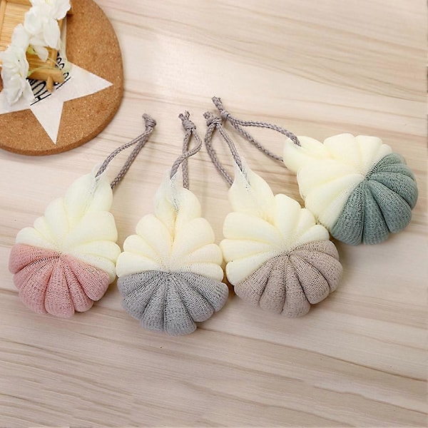 Mjuk Svamp Mesh Badborste Loofah Duschboll Rika Bubblor Kroppsskrubb