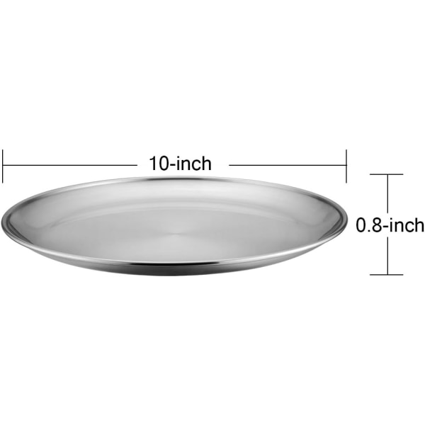 Pizza Stekebrett Rundt Sett med 2, Rustfritt Stål Stekebrett 10 Tommers Pizzapanner for Steking i Ovnen, Ikke-giftig og Sunt, Tåler Oppvaskmaskin