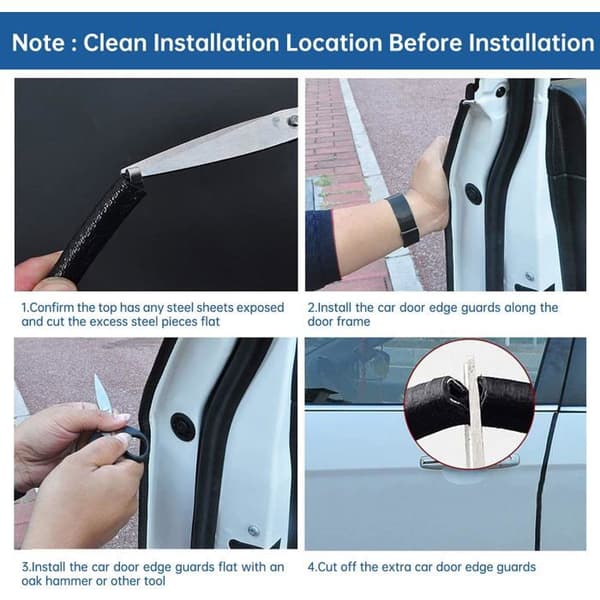 10M U-formede bildørskåner (sort)