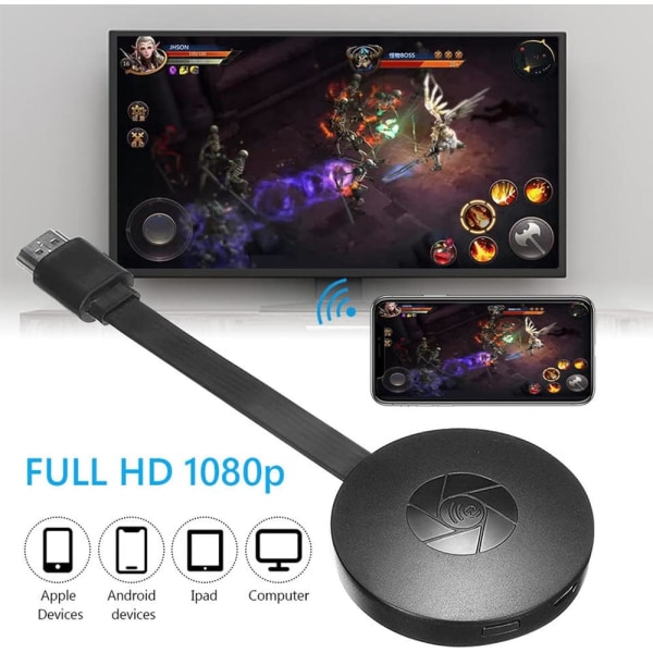 Trådløs skjermadapter, 1080P 2,4 GHz for Android/IOS/Windows/Ma-c/Projector