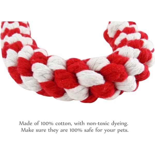 Candy Cane Rep-Leksak, Valp Tuggleksak för Hundar Interaktivt Och Bomullsrep Leksaker Och Juldekoration, Valp Husdjur Lek Tugga