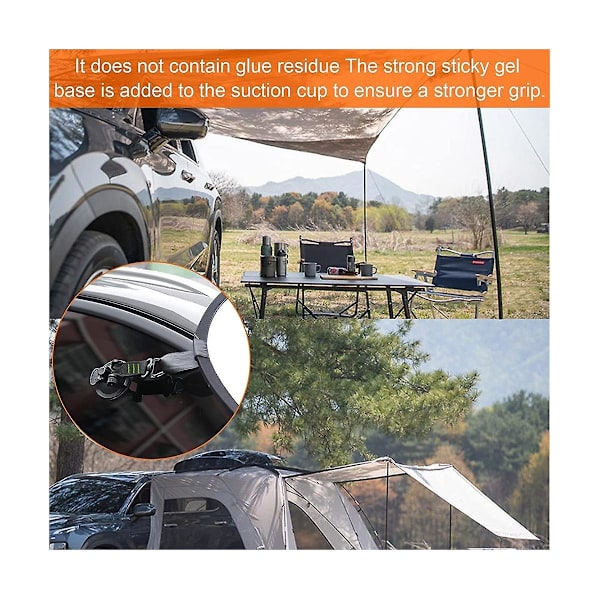 4 st tunga sugproppar med D-ring 360 roterande camping sugkrokar bilsugproppar ankare för markis-grön
