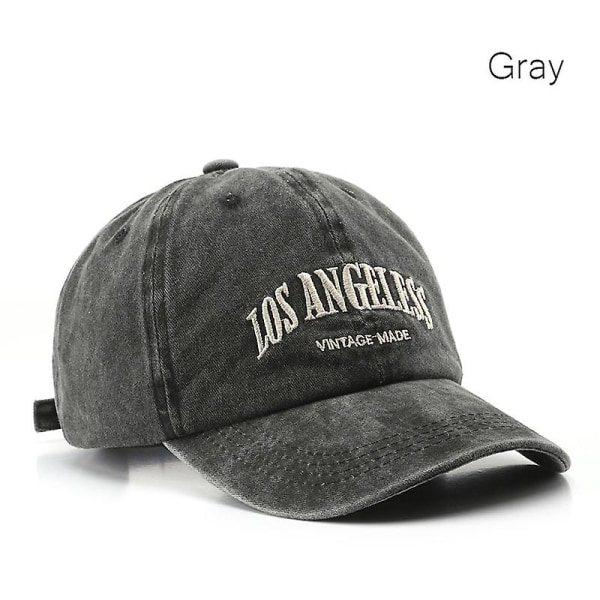 Bomull Baseball Cap För Män Och Kvinnor Mode Broderi Hatt Bomull Mjuk Topp Kepsar Casual Retro Snapback Hattar Unisex Adjustable Gray