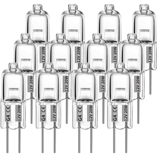 G4 Halogen Pærer 10W 12V - Varm Hvid - 12 Pak 10W 12pcs