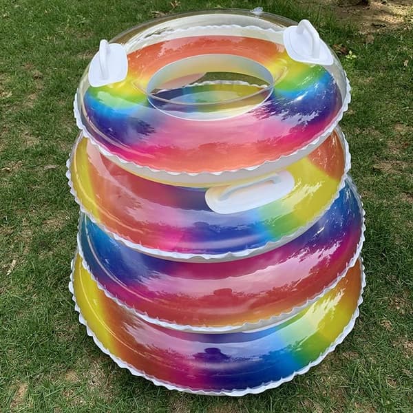 Svømmering Oppustelig Regnbue Pool Float, Pool Float Svømmeringe Oppustelig Ring, Svømmering Flydende Tube
