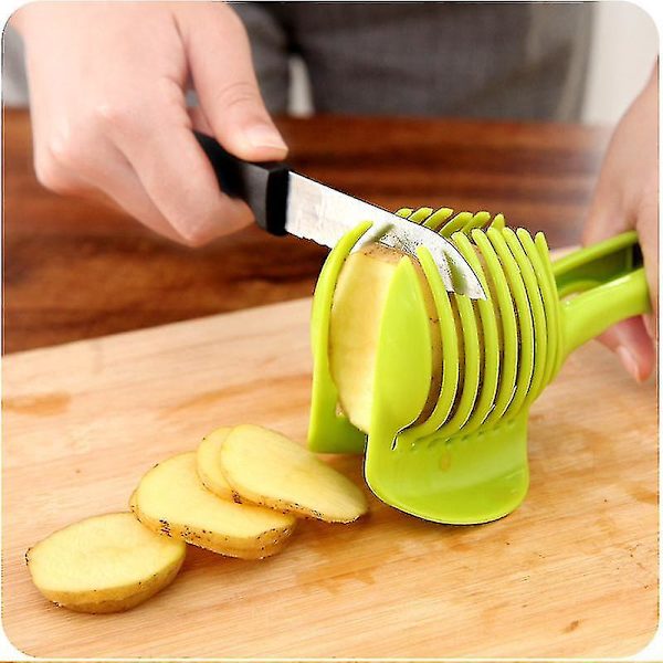 Plastisk manuel skæremaskine Tomatskærer Frugt Cutter Tomat Citron Cutter Assistent (3stk)