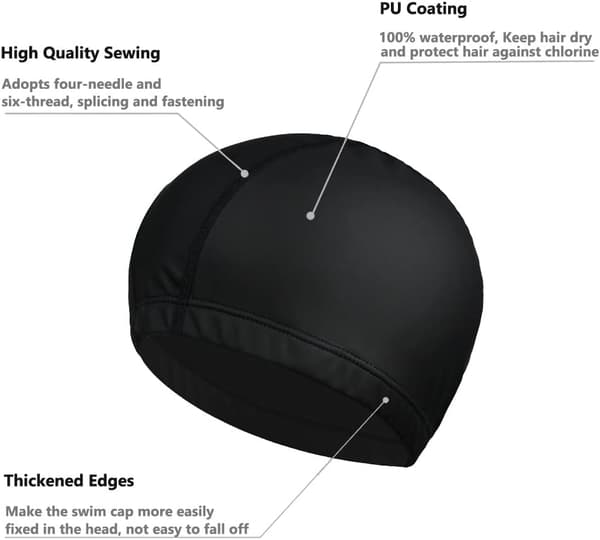 Pakke Unisex Badeshetter PU Vanntett Stoff Elastisk Badehette for Voksne
