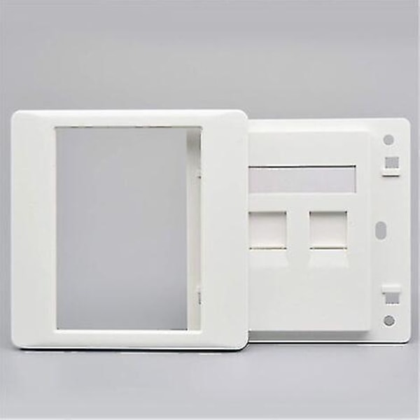 Kvinde til kvinde Cat6 Gigabit dobbelt pass netværk væg stikkontakt Rj45 Lan Faceplate internet lige strømstik, 86x86mm 1stk Hy