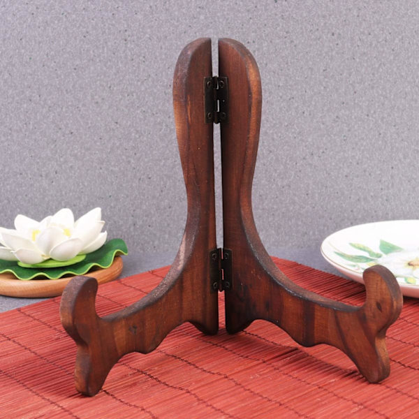 Foldbar Display Plade Stativ 4 stk Træ Plade Stativer Staffeli Pladeholdere Foldbar Dekorativ Plade Display Holder til Hjem Fest Butik Størrelse L