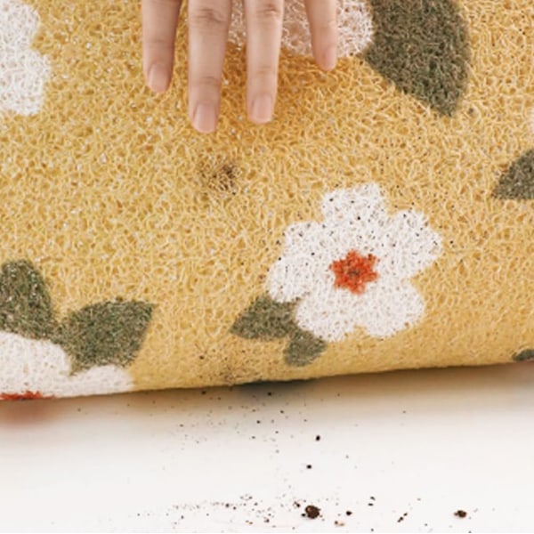 Rund Duschmatta Blomma Badmatta för Inomhusdusch, PVC Loofah Badmatta, Halkfri Badmatta Anti-Mögel Duschmatta med Dränering, Snabbtorkande