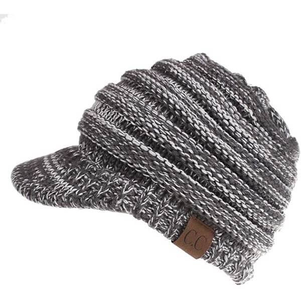 Talvinen lämmin poninhäntäpipo Dark gray white