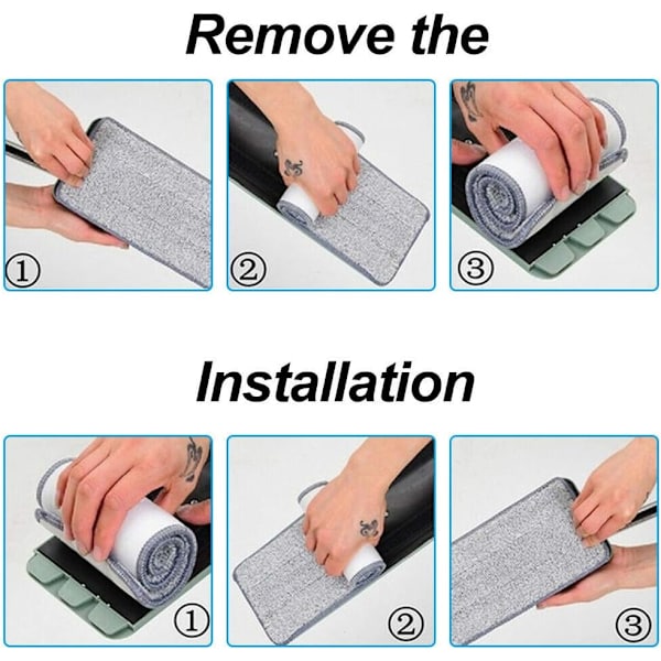 Mop-Puder Til Udskiftning, 7 Stk Gulvmoppuder Hoved Flade Mikrofiber Genopfyldningsklud Spray Mop Reveal Moppe Vaskbare Kludmåtte Tør eller Vådt til Hjemmet
