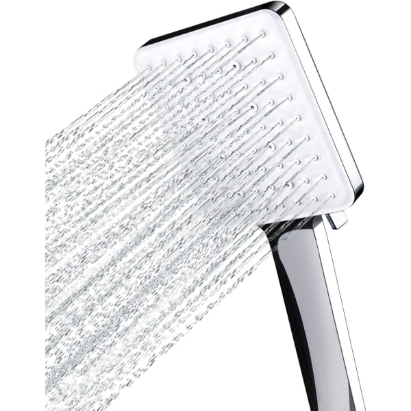 Brusehoved, Højtryksbrusehoveder med 6 tilstande, Kun brusehoved, Universal vandbesparende stort brusehoved Silver Shower Head
