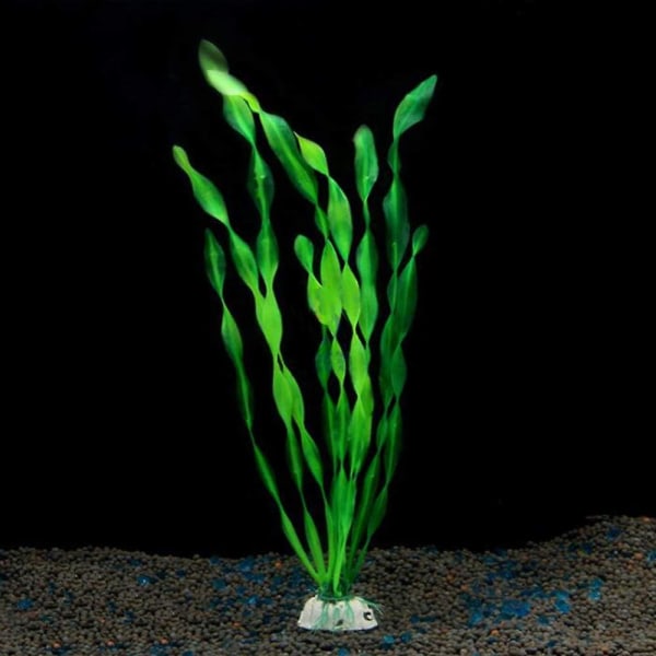 20 stk. Kunstige dekorative plastakvarie fisketank dekoration plastplanter (20 stk. grøn)