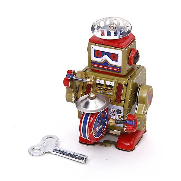 Trommeslager Robot Wind Up Mini Toy Collectible Gift