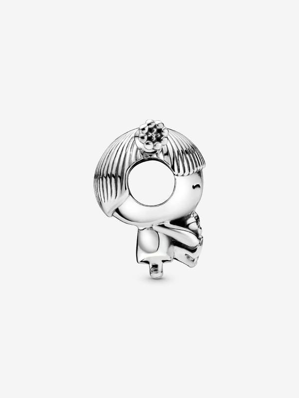 Søtt Lite Jente-charm - Sterling Sølv