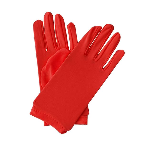 Vinterhandsker til kvinder Mælkesilke Korte Bankethandsker Elastiske Kørehandsker -T Red