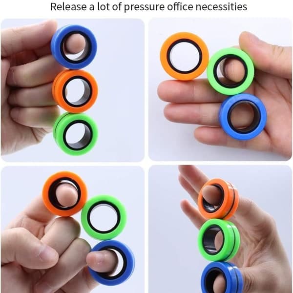 Magnetiske ringe Fidget Legetøj - Stresslindring og dekompression KLB