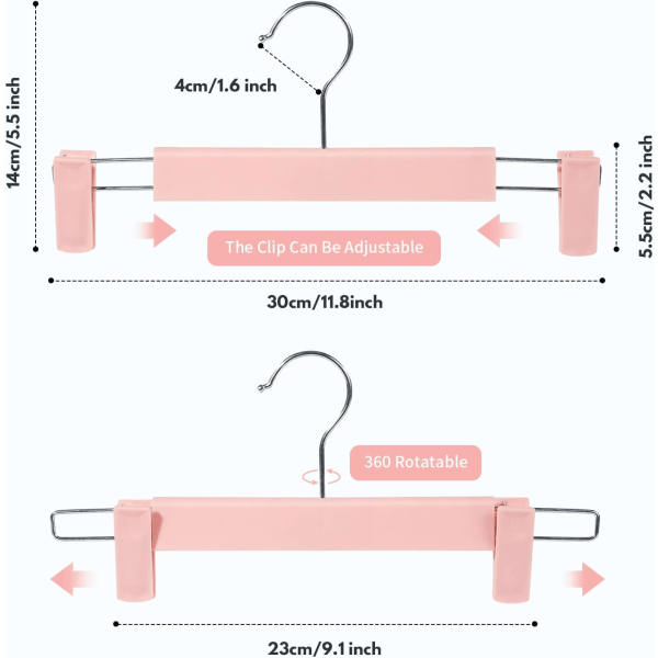 2-pak sokkeophæng til tørring af undertøj, tørrestativ med 360° rotation, sokkeophæng med 10 clips Pink