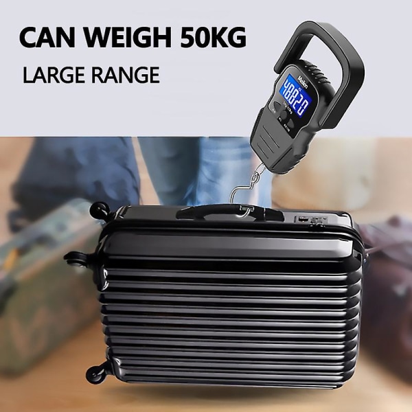 Bärbar handvåg 50 kg minibagagevikt Köp tallrikar Elektroniska vikter Bärbar digitalvåg för bagageresor