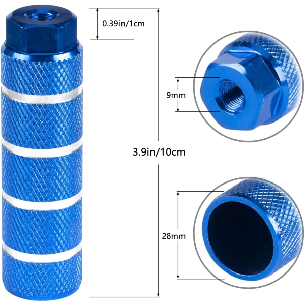 BMX-pinnar, cykelpinnar, 10 mm - 26 tänder aluminiumlegering stuntpinnar 2-pack