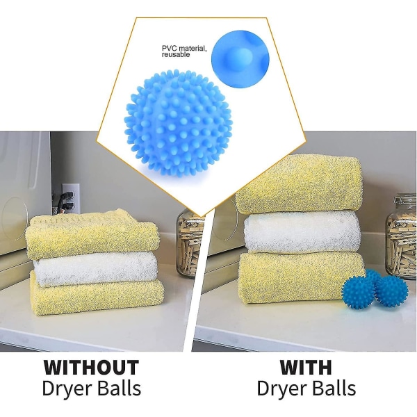 Sett med 4 tørketromler - for tørketromler, gjenbrukbare baller, vasketørkere - Blue Hy
